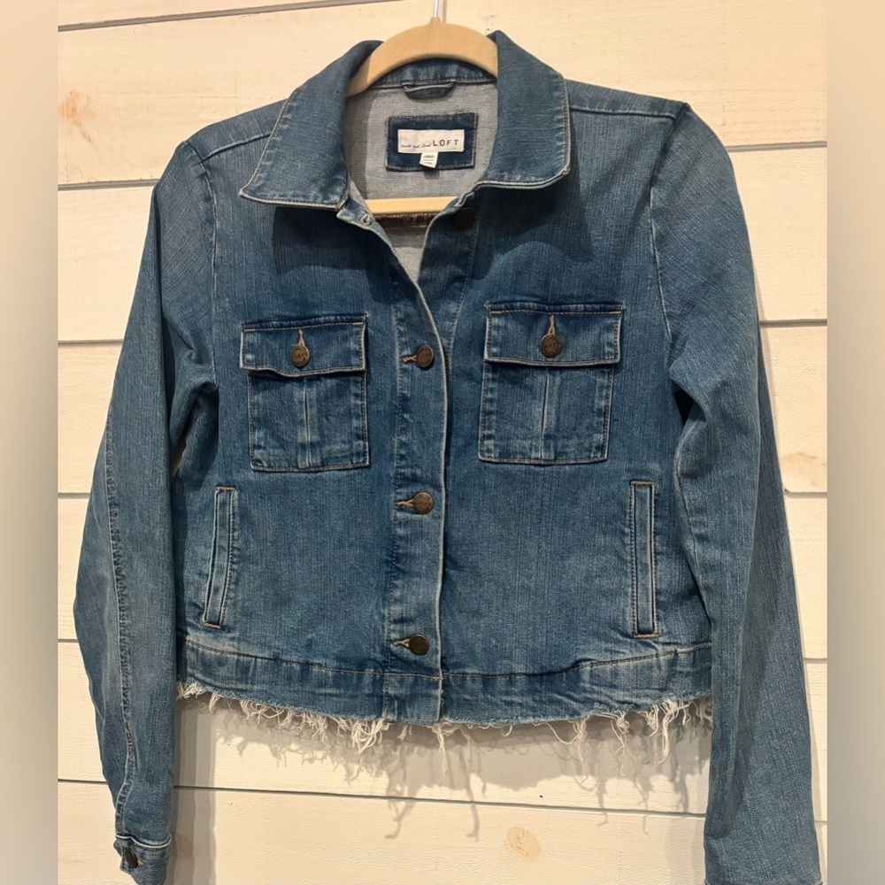 LOFT Blue Jean Jacket Classic Denim Style